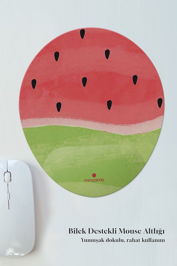 Renkli Desenli Bilek Destekli Oval Mouse Pad Mouse Altlığı - 1