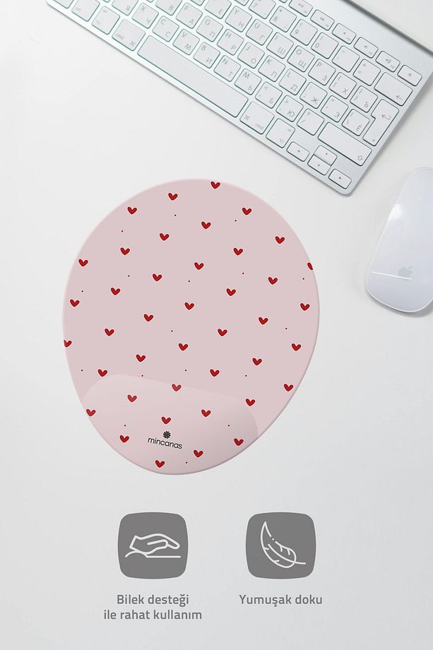 Kalpli Renkli Desenli Bilek Destekli Oval Mouse Pad Mouse Altlığı - 2