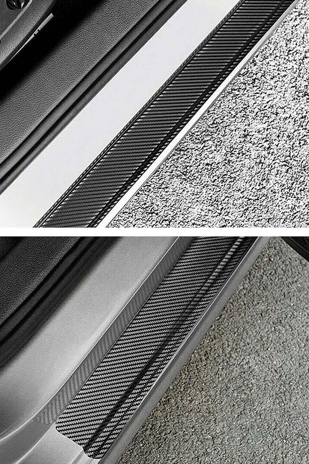 10cmx5 Metre 6d Siyah Karbon Şerit Folyo Araç Kapı Direk Kaplama Folyosu - Ragle Hediye - 7