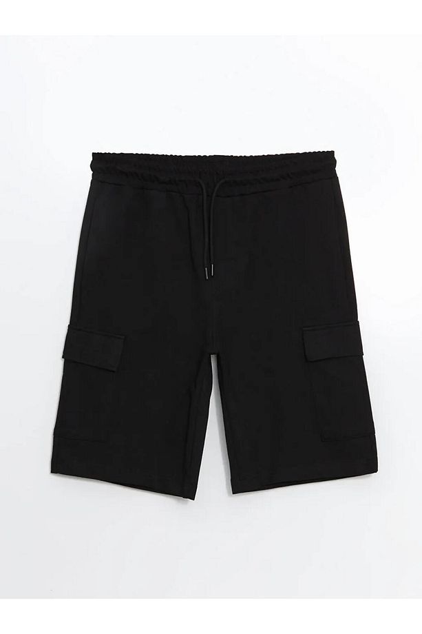 XSIDE Siyah Slim Fit Erkek Kargo Şort - 5