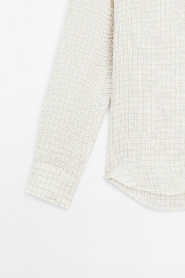 %100 keten regular fit gömlek - 8