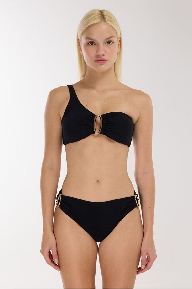 5709 Siyah Tek Omuz Bikini Takımı - 1