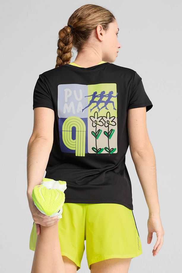 GRAPHICS RUNNING ILLUSTRA Siyah Kadın Kısa Kol T-Shirt - 4