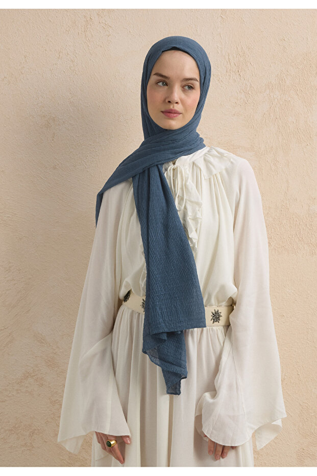 MODAL KRİNKIL ŞAL İNDİGO - 2