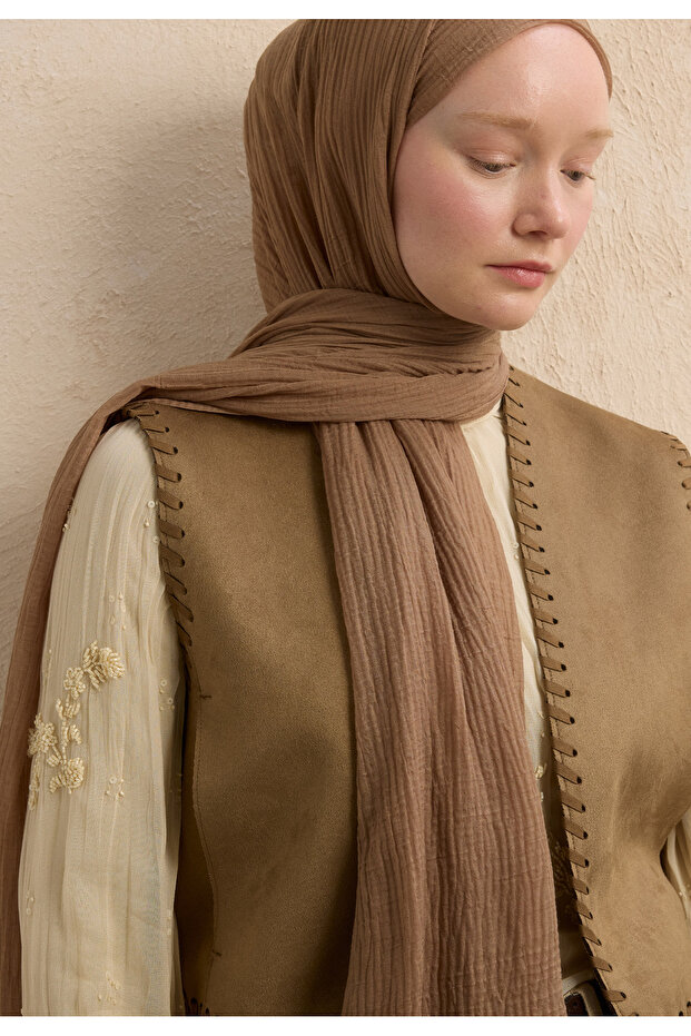 MODAL KRİNKIL ŞAL NUDE - 3