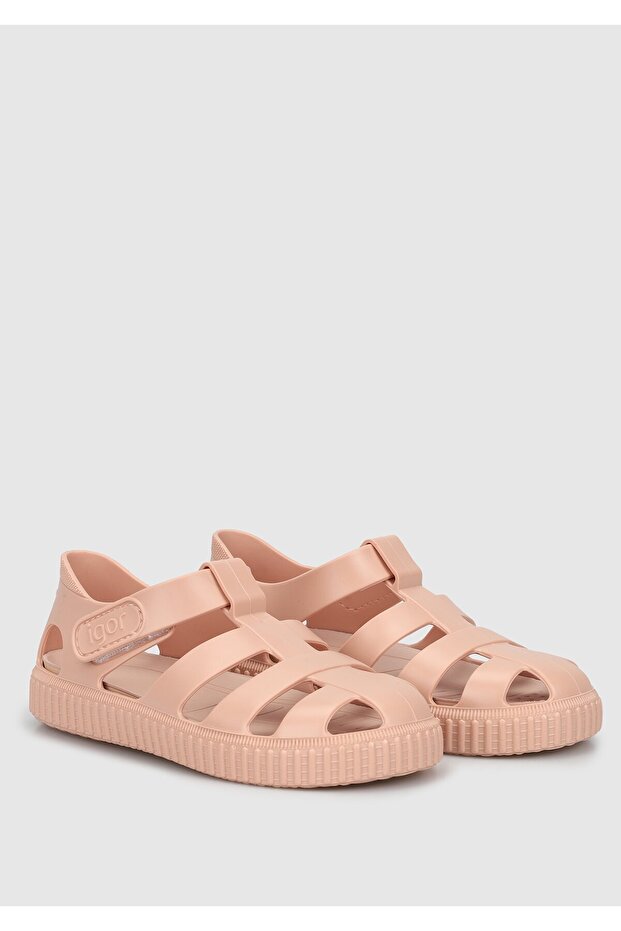 Bej Düz Sandalet - 2