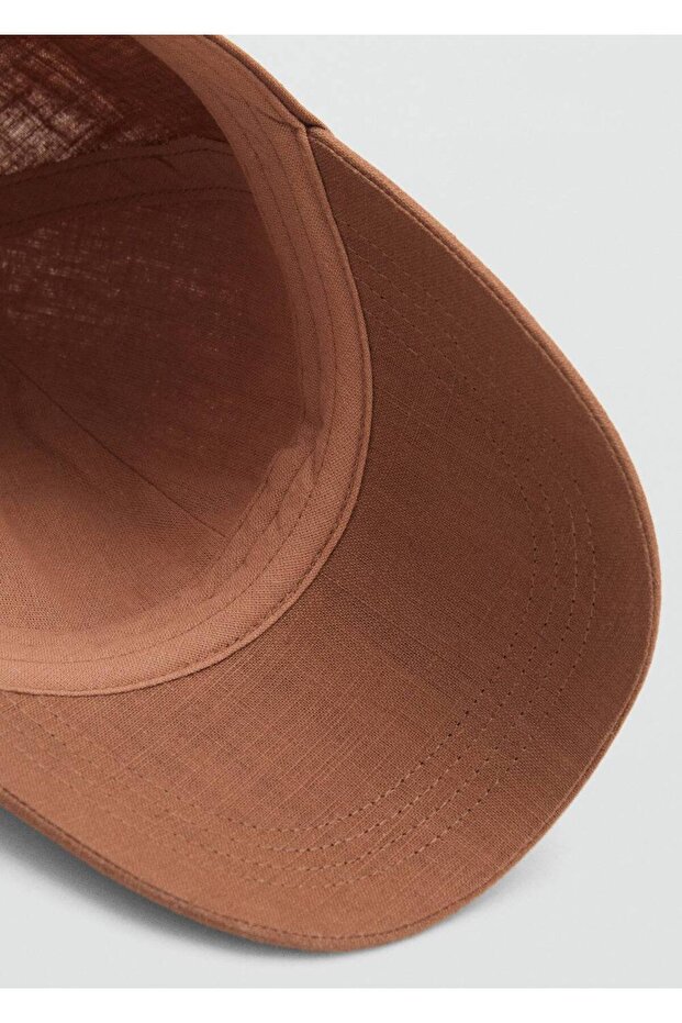 İşlemeli mesajlı keten karışımlı şapka - 4