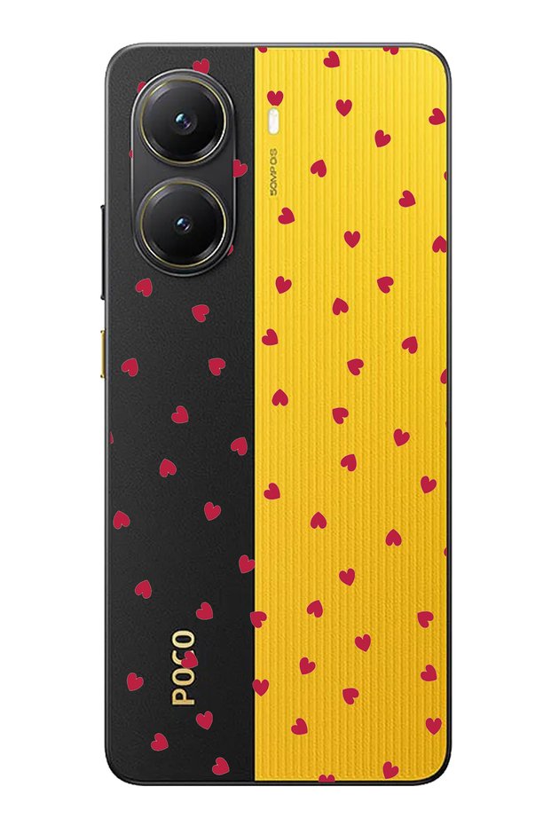 جراب من السيليكون الشفاف بتصميم قلوب حمراء متوافق مع هاتف POCO X7 PRO