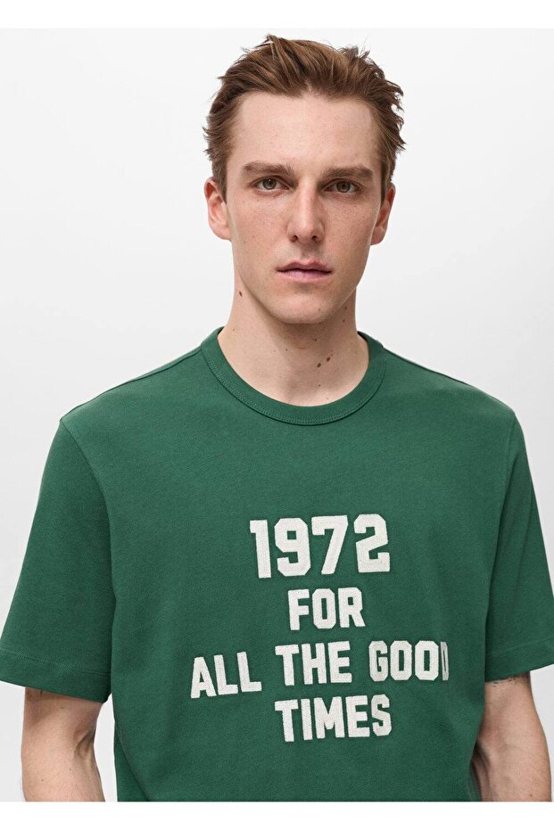 %100 pamuklu işlemeli tişört - 8