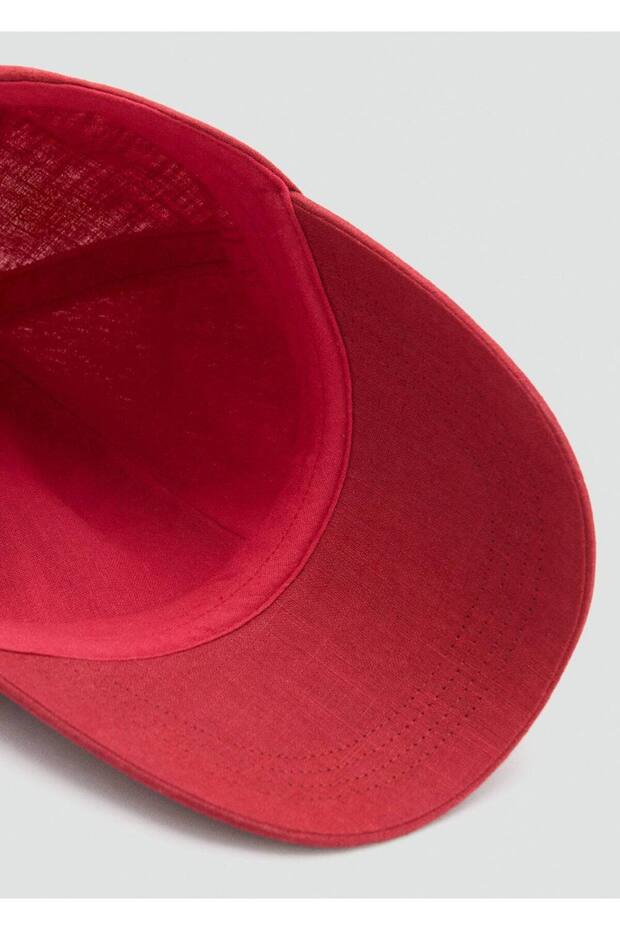 İşlemeli mesajlı keten karışımlı şapka - 3