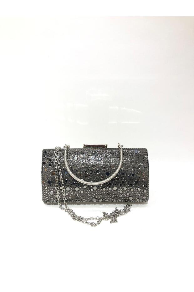 Platinum Color Water Drop Stone Evening Dress Clutch Portfolio Chain Strap Hand Wedding Engagement Evening Bag