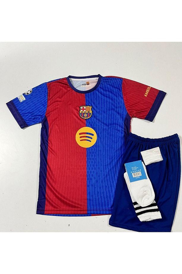 F.C B.a.r.c.e.l.o.n.a 2024/25 Yeni Sezon Lamine Yamal İç Saha Çocuk Forması 4'lü - 2