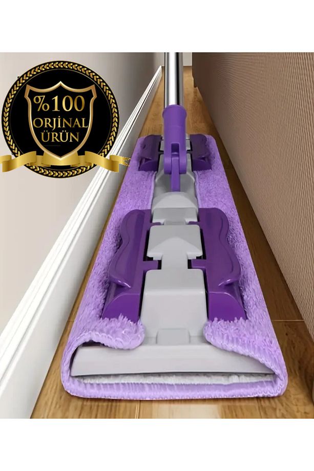 Portatif Saplı Cam Duvar Yüzey Temizlik Mopu Mikrofiber Mandallı Mop - 3
