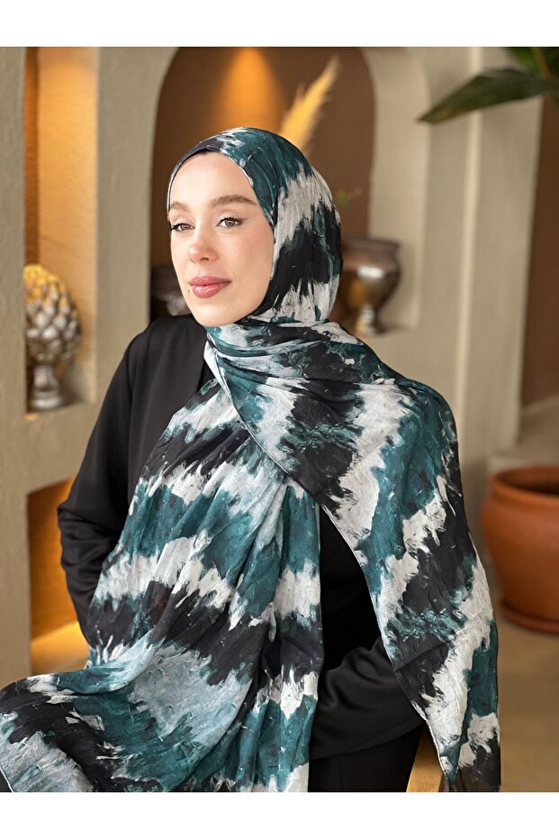 İlkbahar Ritm Desen Bambu Şal - 2