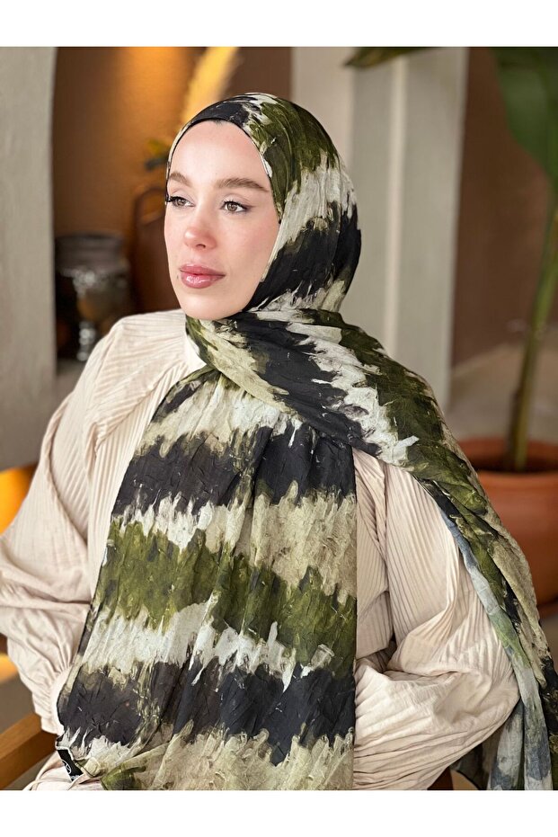 İlkbahar Ritm Desen Bambu Şal - 2