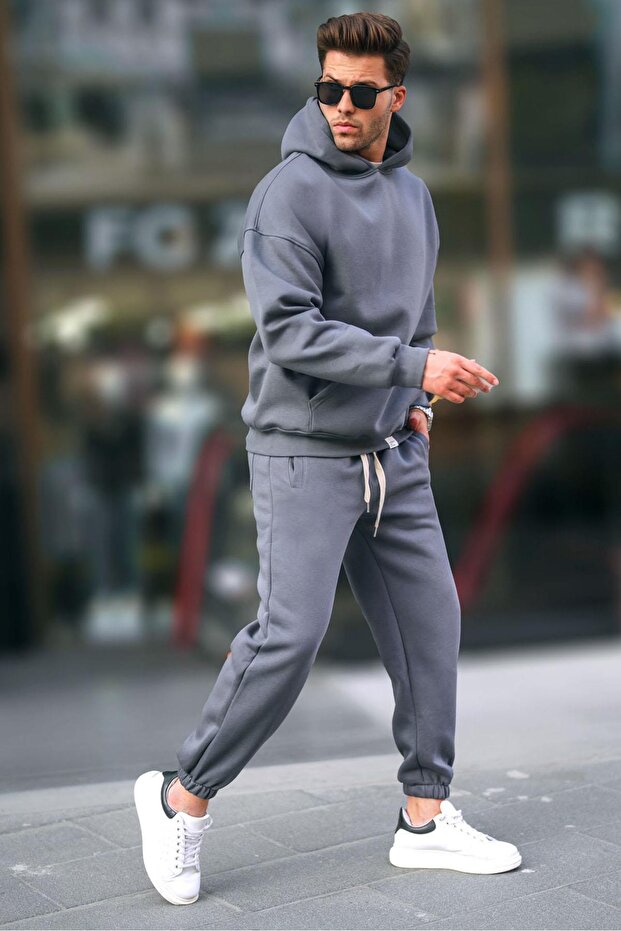 Füme Kapşonlu Basic Eşofman Takımı 5925 - 2