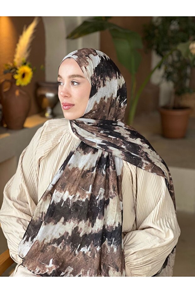 İlkbahar Ritm Desen Bambu Şal - 3