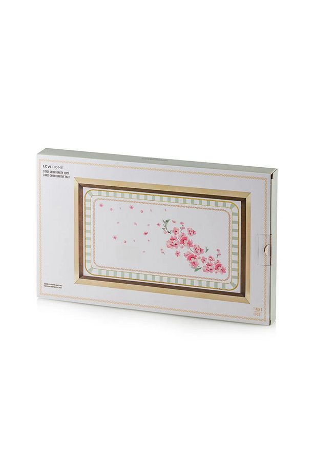 LCW HOME Karişik Çiçek Baskılı Dekoratif Tepsi 39 cm T T - 4