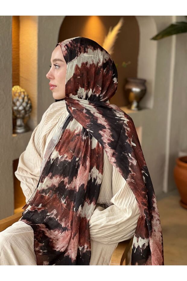 İlkbahar Ritm Desen Bambu Şal - 1