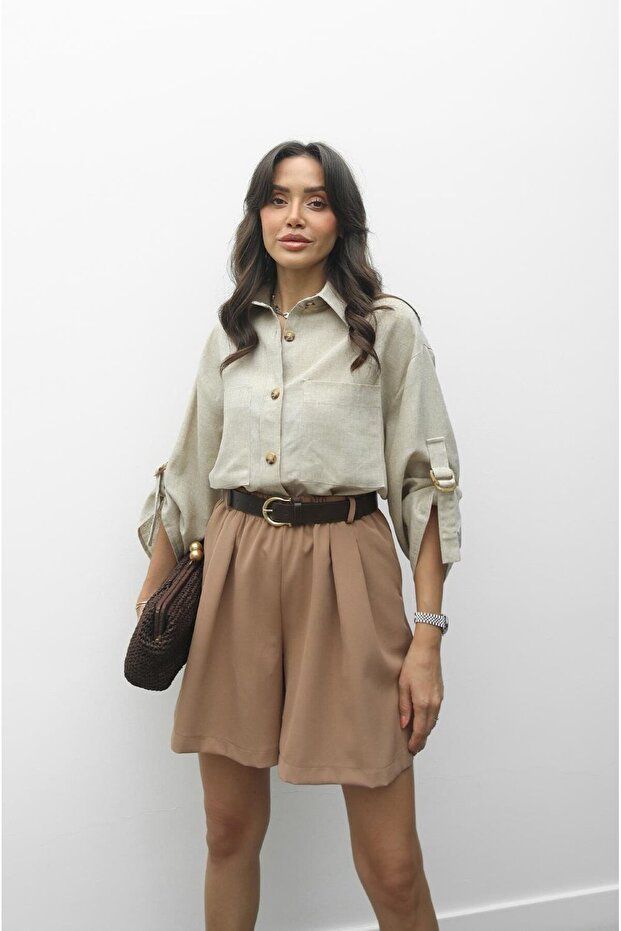 Шорти с колан тип „камел Летс“ - 5