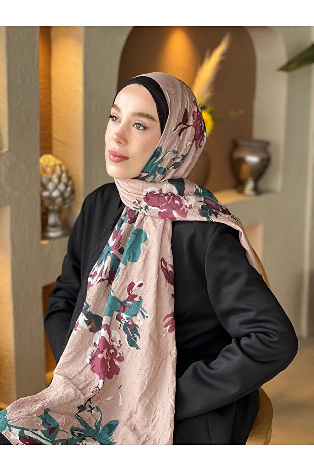 Gül Harmanı Desen Bambu Şal - 2