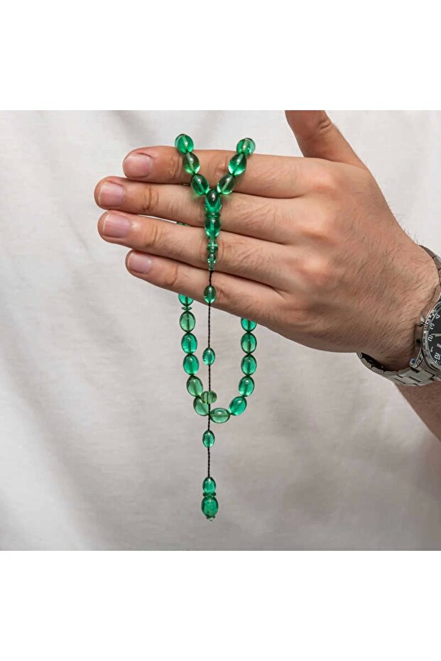 Pressed Amber Prayer Beads