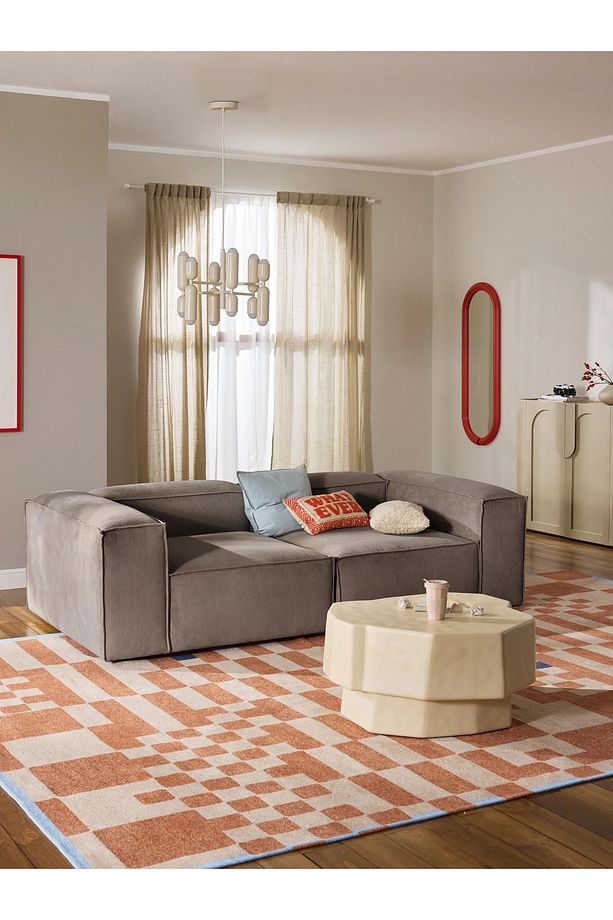 Frida 2 Modüler Ikili Kanepe Koltuk, Fitilli Sütlü Kahve 210x210 - 2