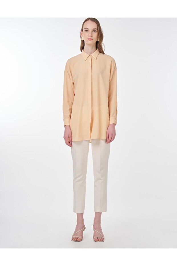 Basic Gömlek Yaka Tunik Somon - 3