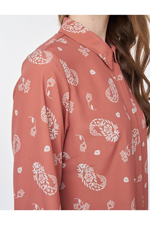 Desenli Basic Tunik Kahve - 7