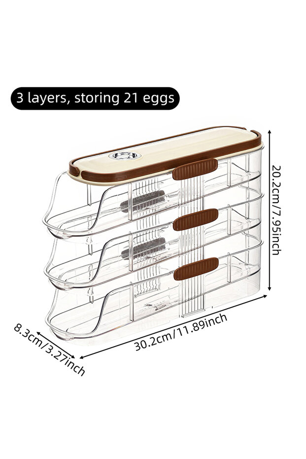 A-3 1 piece, egg storage box, automatic rolling refrigerator egg rack storage, hand-held egg refrige