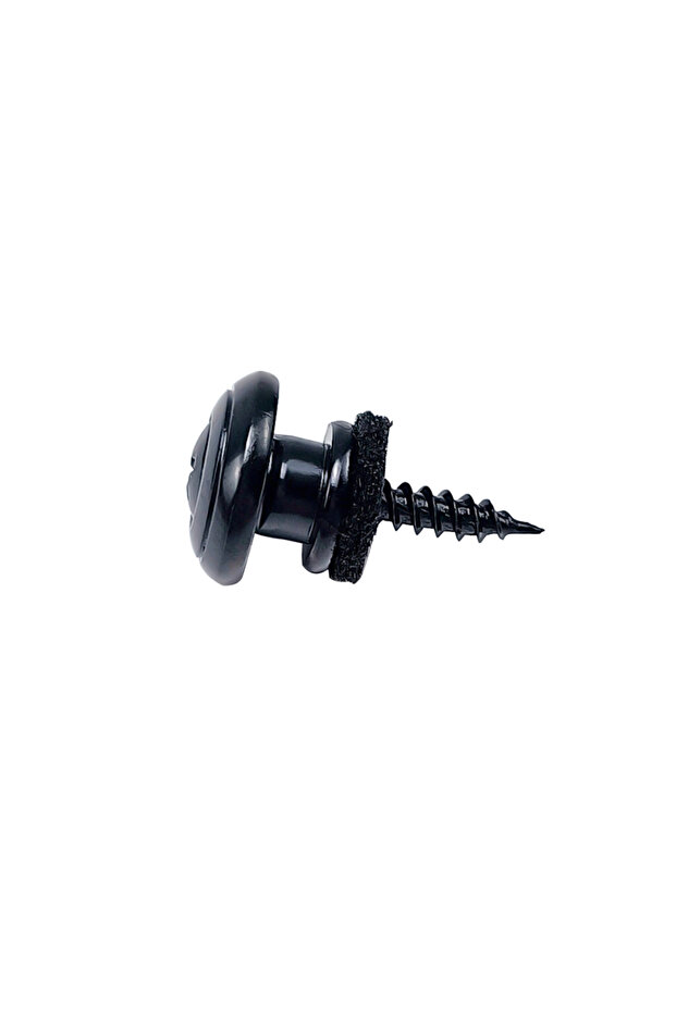 Black 2pcs 2pcs Mushrooms Head Buckles Guitar Strap Tail Buttons Strap Locks Nail Chrome End Pin wit