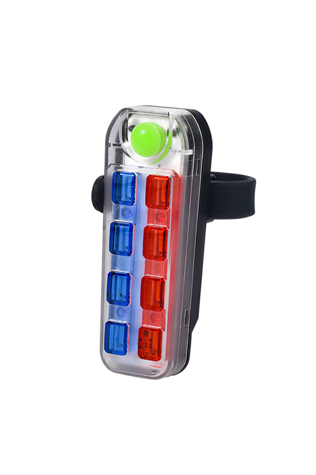 08B Bicycle Tail Light Safety Warning Red Blue Light Rechargeable Bike Rear Lights 8 LED Waterproof