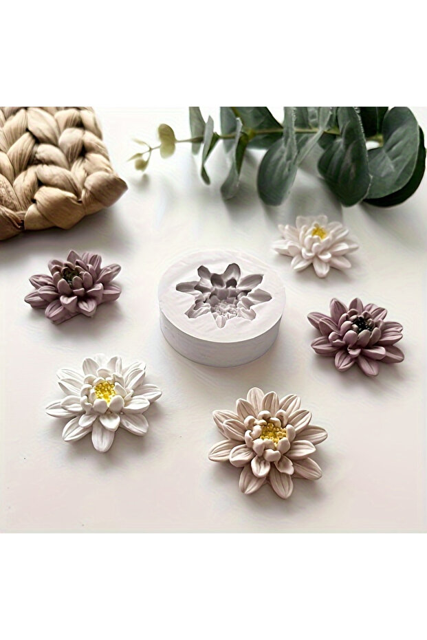grey 1Candle Aromatherapy、Silicone Flower Resin Casting Molds for Clay Craft and Crystal Epoxy Resin
