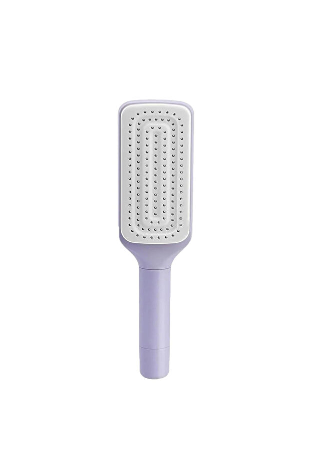 Purple-1pc 1/2pcs Rotatable Self Cleaning Hair Brush Massage Air Cushion Comb Magic Retractable Self