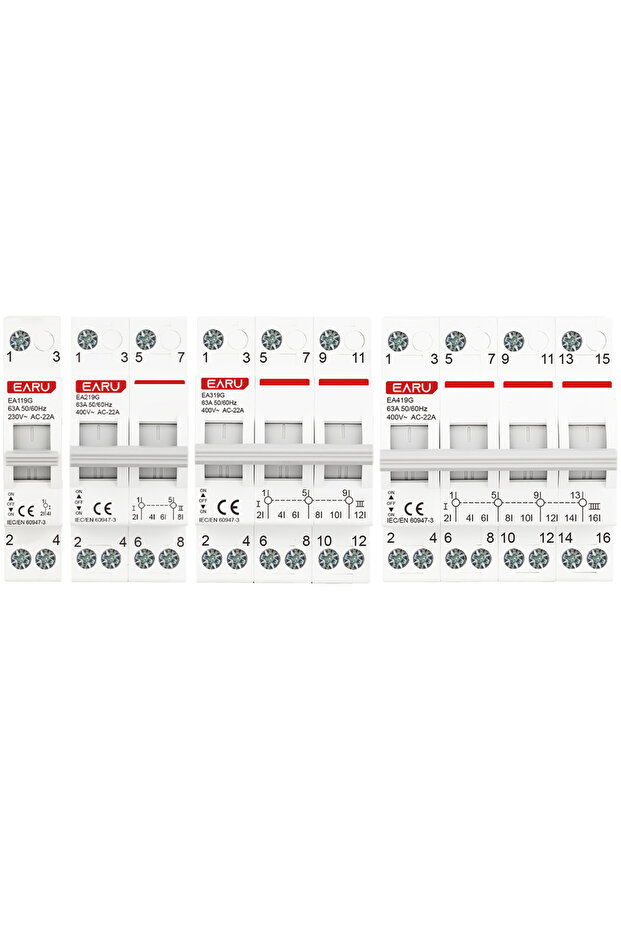 2P 63A Din Rail 1P 2P 3P 4P 40A 63A Modular MTS Dual Power Manual Transfer Switch AC Isolating Disco - 8