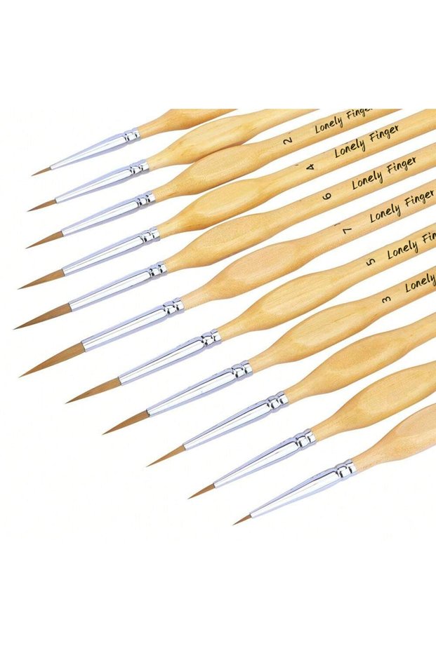 11pcs Detail Wood 11/22pcs Miniature Paint Brushes Micro Detail Brush Set Nylon Hair Artist Acrylic
