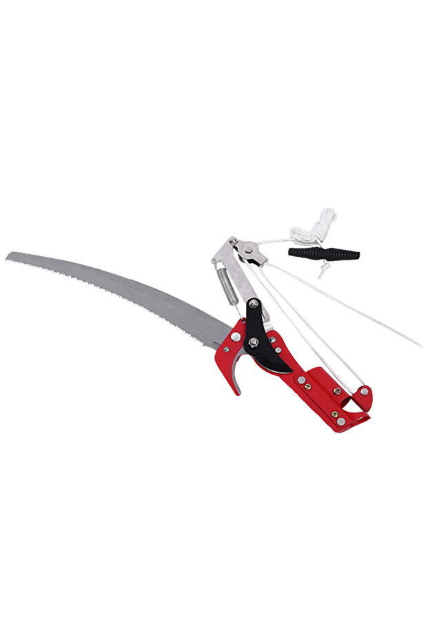 منشار تقليم الأشجار الأحمر، مقص تقليم الفروع المرتفعة القابل للتمديد، مقص تقليم موفر للعمالة، مقص حديقة - 1