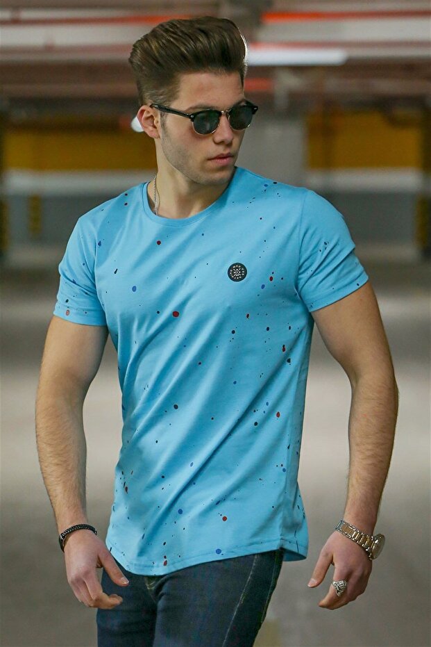 Spray Pattern Blue Men's T-Shirt 4505