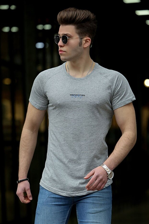 Basic Gri Erkek Tişört 4516 - 2