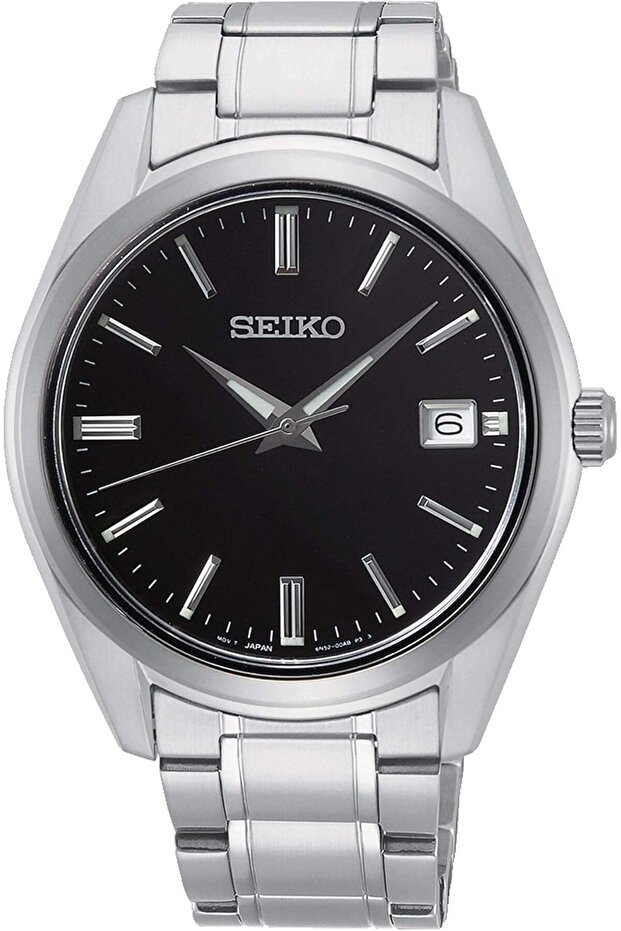 Classic Quartz Black Dial Men's Watch With Stainless Steel Strap - SUR311P1