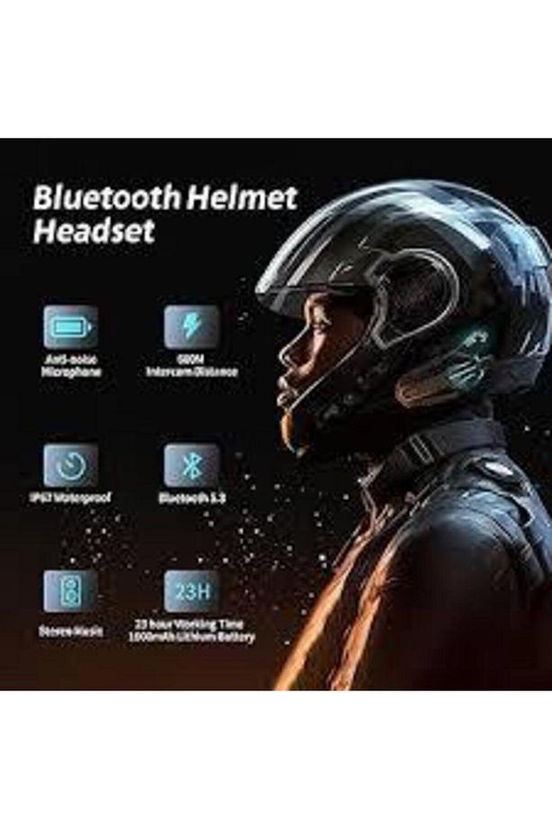 Helmet bluetooth headset wıth lıghts - 2