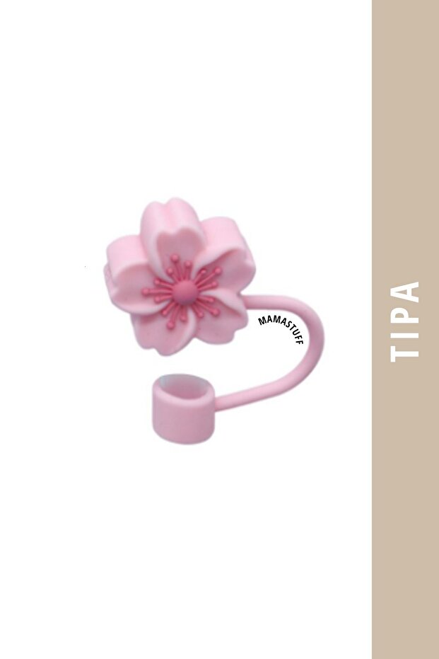 Silikon Tıpa - Pembe Çiçek - 1