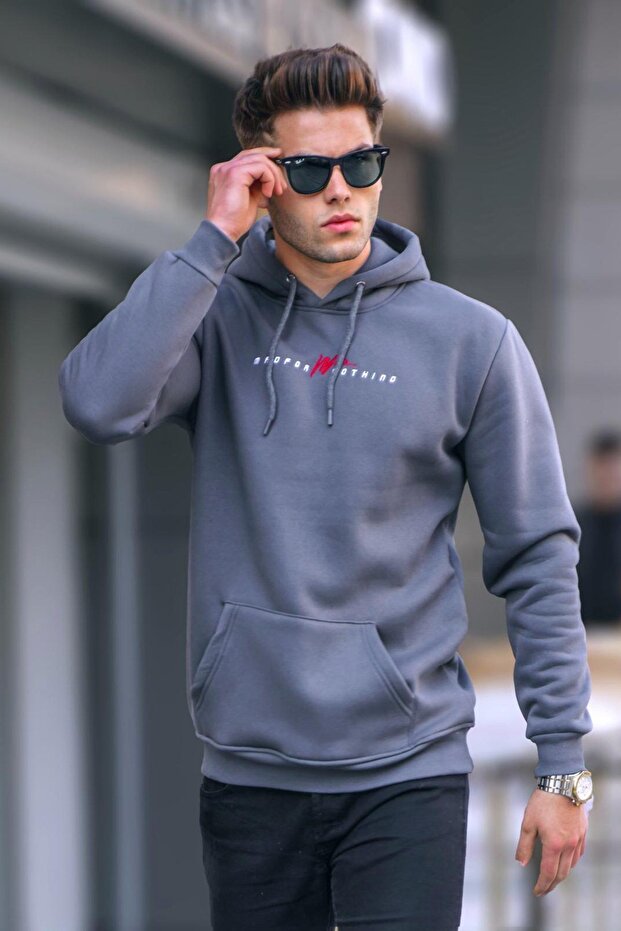 Füme Basic Kapüşonlu Sweatshirt 6002 - 1