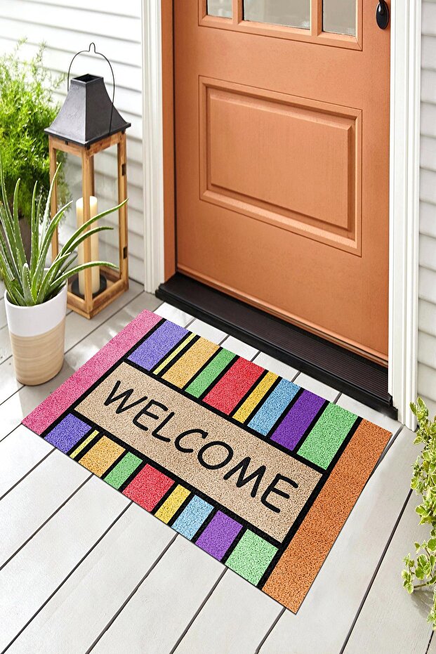 Çok Renkli Dekoratif Çok Amaçlı Iç Ve Dış Kapı Önü Paspası - 3