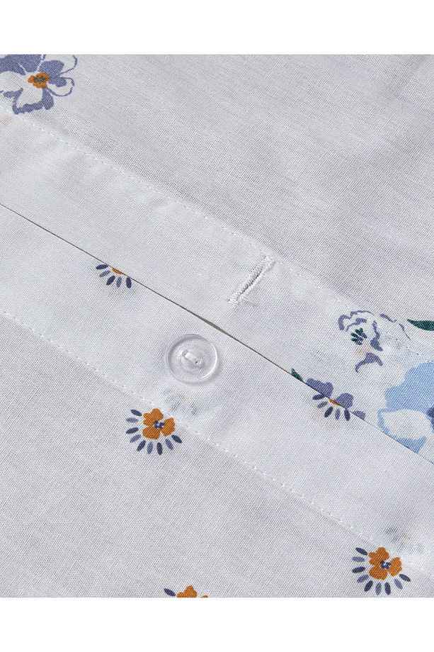 Floret Line Pamuk Tek Kişilik Nevresim Takımı 160x220 cm Mavi - 7