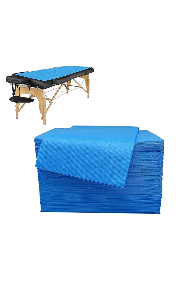 100 Pcs Non-woven Disposable Massage Table Sheet Bed Cover 80x180cm Blue