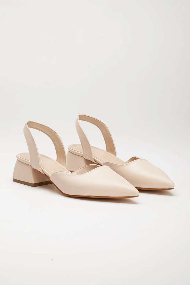 Solara Beige Short Heeled Stiletto