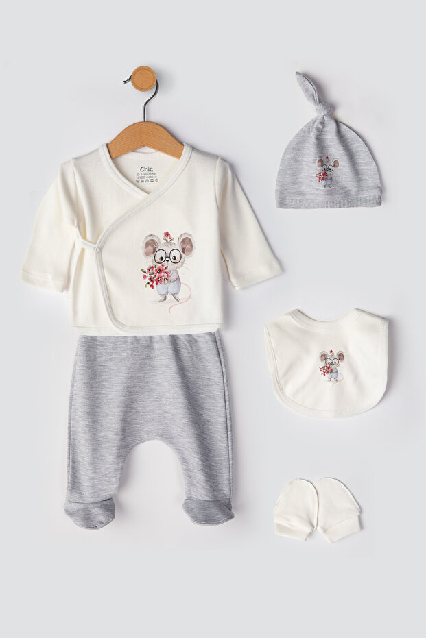 Cotton Newborn Unisex Baby 5-Piece Hospital Discharge Set
