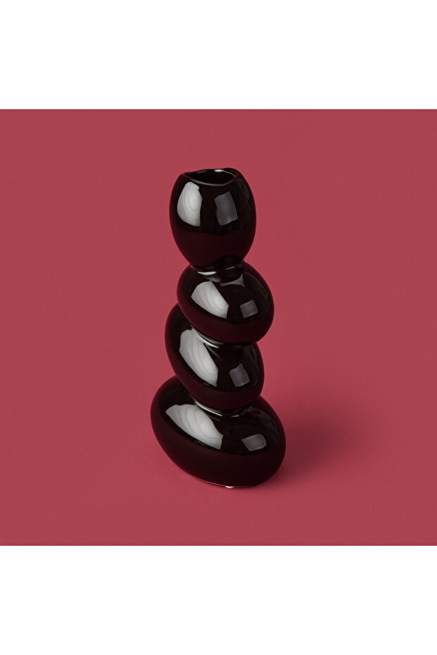 Deco Elegant Curves Vazo - Siyah - 24 cm - 3