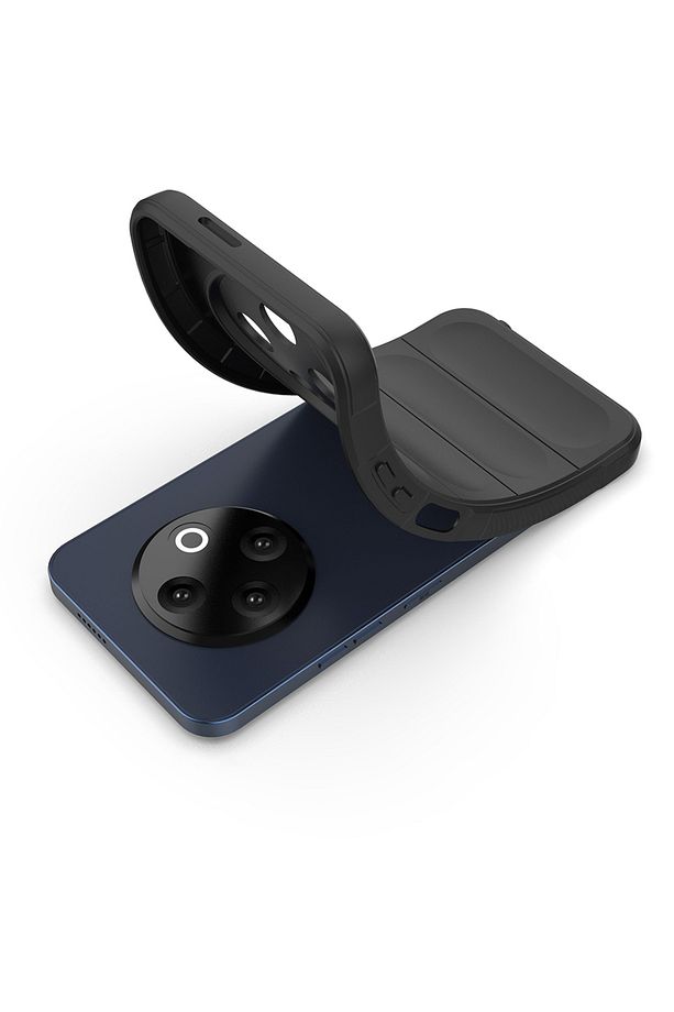 Tecno Spark 30C 4G Kılıf Esnek TPU Oyuklu Arka Yüzey Tasarımlı TKNG Etnik Silikon Kapak - Siyah - 3